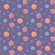 Space Seamless Pattern. Design for fabric, textiles, wallpaper, packaging