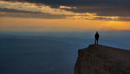 Wall Mural - person from behind in the mountains