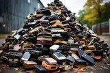 Fototapeta Most - Choose mobile phone. Heap of the different smartphones