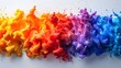Rainbow multicolor paint splash on a white background