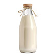© samitha - A bottle of fresh milk with a wood stopper lid on an isolated background