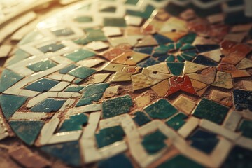 Aufkleber - artwork featuring a detailed pattern often found in Islamic ceramic tiles.