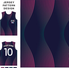 Abstract line wave concept vector jersey pattern template for printing or sublimation sports uniforms football volleyball basketball e-sports cycling and fishing Free Vector.