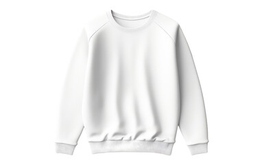 Wall Mural - A plain white sweatshirt. on a White or Clear Surface PNG Transparent Background.