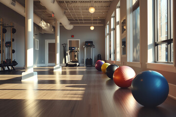 Canvas Print - gym with gym balls