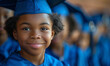 © iDoPixBox - Smiling child wearing cap with a book, symbolizing graduation achievement