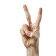 © Karen - Peaceful Vibes: Hand Giving Peace Sign Gesture - Transparent Cutout, Isolated Harmony, Spreading Positive Energy in a Clean and Versatile Presentation