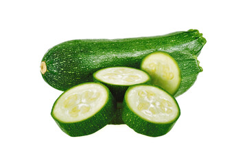 Wall Mural - zucchini isolated on white background