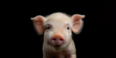 Pig baby cute piglet headshot portrait