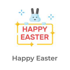 Happy easter icon, design for holiday greeting card and invitation of the Easter day