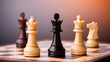 Chess pieces on a chessboard. The concept of business strategy