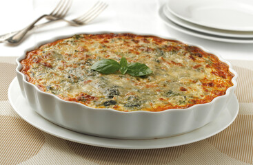 Poster - Quiche or chard pie with cheese and basil