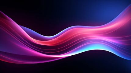 Wall Mural - abstract colorful waves on dark background, vivid flowing design