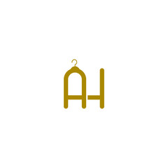 Canvas Print - Letter AH logo isolated on white background