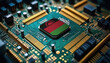 Malawi flag on a processor, CPU or microchip on a motherboard. Concept for the battle of global microchips production.