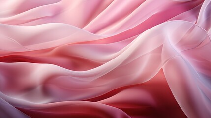 Wall Mural - Abstract white and pink textile transparent fabric. Soft light background for cosmetics or other products