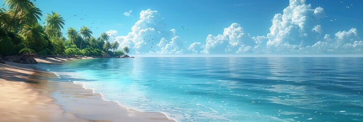 Wall Mural - Beautiful beach, Banner Image For Website, Background Pattern Seamless, Desktop Wallpaper