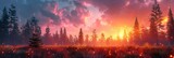 Fototapeta Miasto - Sunset in the forest , Banner Image For Website, Background Pattern Seamless, Desktop Wallpaper	