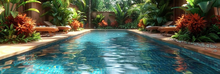 Wall Mural - Pool in the garden