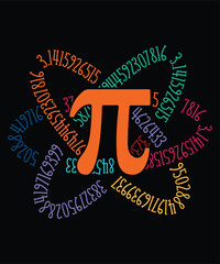 Happy pi day shirt print template. Typography t-shirt design for geographers. Math lover shirt 3.141592