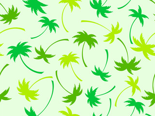 Wall Mural - seamless pattern with green palm trees. summer time, wallpaper with tropical palm trees pattern. des