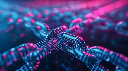Wall Mural - blockchain technology, 3d render