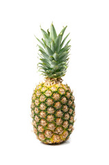 Poster - Whole Pineapple Isolated, Whole Ananas, Comosus Tropical Fruit, Ripe Pine Apple on White