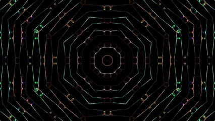 Beautiful abstract kaleidoscope that shines, a radiant light that regulates the subtle movements	