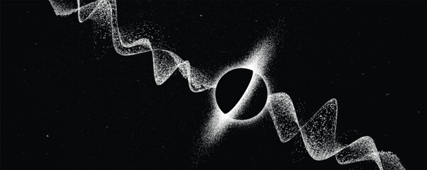 black hole with disc of plasma and ray burst. supermassive singularity in core off a galaxy, with no
