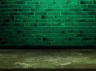 Wall Mural - lighting green effect on empty wall background