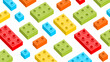 Building block toys background. Colorful bricks on white background. 