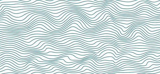 Abstract wavy seamless pattern. Seamless pattern with blue waves.
