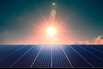 Wall Mural - solar panels on sunny days, clean energy, and a good environment.