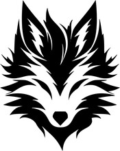 Fox - Black And White Isolated Icon - Vector Illustration