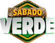 logotipo 3d selo varejo de supermercado terça verde, segunda, quarta, quinta, sexta, sabado, domingo, verduras e legumes, social media