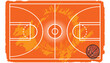 overhead basket court, Basketball pop art design- vector illustration.