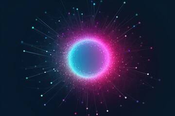background of circular array of dots and lines on dark background