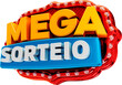 © Wersiley - selo promocional mega sorteio com bordas vermelhas, fundo 3d, selo varejo
