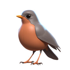 Wall Mural - American Robin Cartoon Character Illustration Art SVG Generative AI.