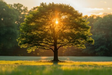 Wall Mural - photo of big tree on field