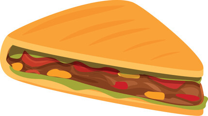 Wall Mural - Sandwich quesadilla icon cartoon vector. Menu food. Mexican breakfast