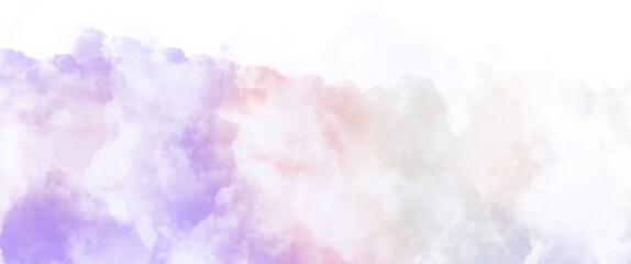 Wall Mural - pastel pink yellow cloudscape on white background clip art
