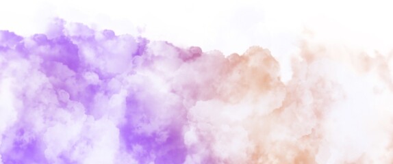 Wall Mural - pastel pink yellow cloudscape on white background clip art