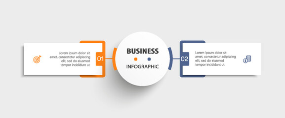 vector infographic template with icons and 2 options or steps