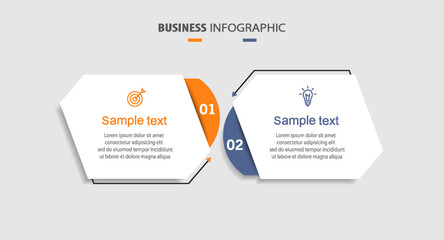 Vector infographic template with icons and 2 options or steps	