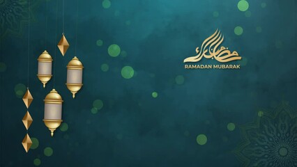 Wall Mural - ramadan animation and lantern. islamic blank space background
