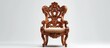 © AkuAku - A timeless masterpiece for classical carved wooden chair lovers, this elegant chair features intricate carvings and a comfortable beige cushion.
