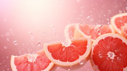 Wall Mural - Fresh red grapefruit abstract background.