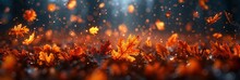 Autumn Leaves Pattern With Falling Foliage In Warm Tones, Background Image, Background For Banner