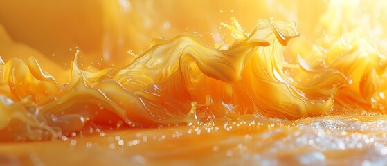 Aufkleber - Flowing yellow gradient shapes composition. For presentation design. Using vermilion as a base for banners, wallpaper, business cards, brochures, banners, calendars, and graphics.